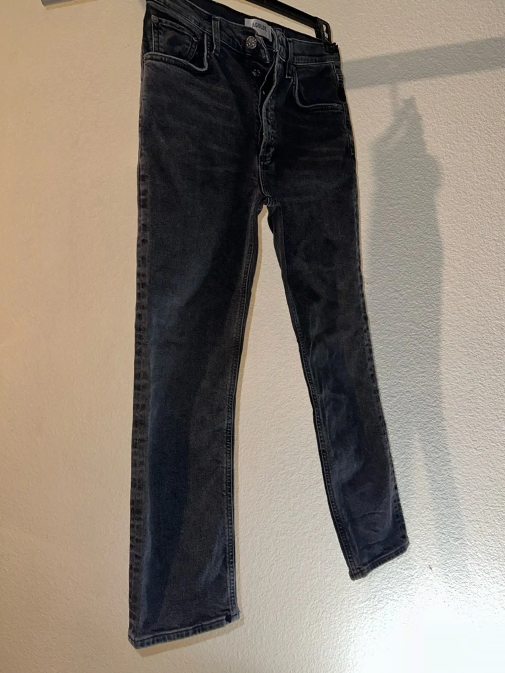 Agolde Washed Black Straight Leg Women's Jeans - Picture 2 of 10